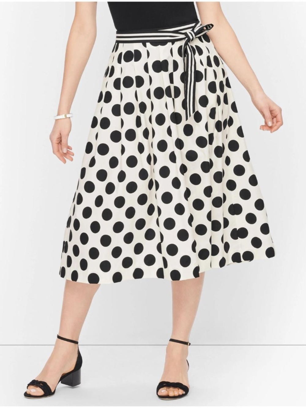 NWT Talbots Tie Waist Poplin Midi Skirt - size 18W